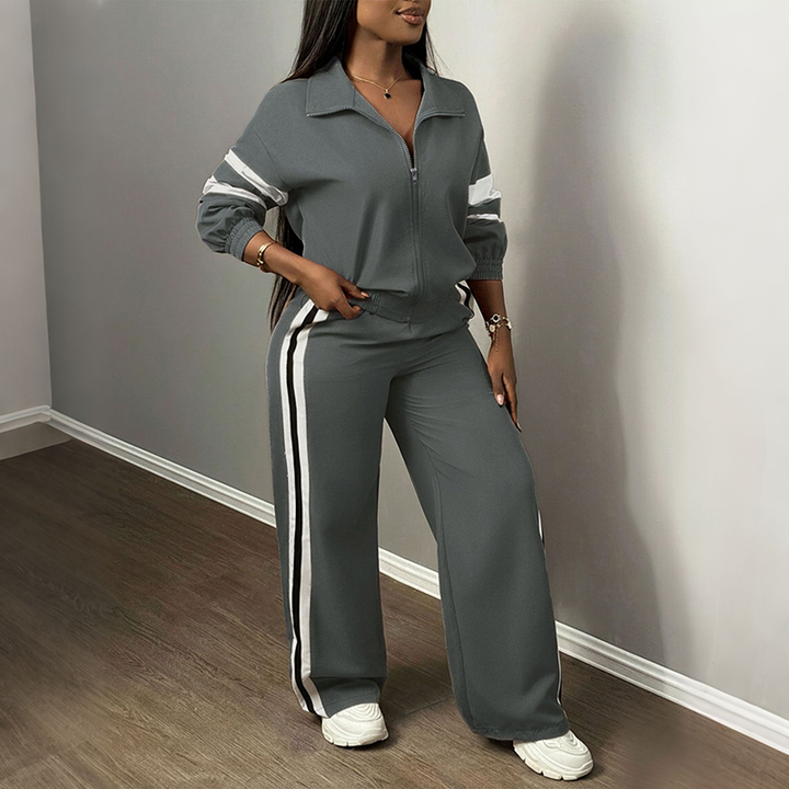Striped Loose Casual Track Suit Set