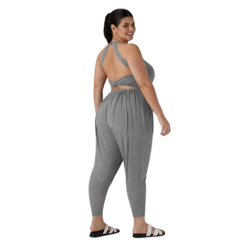 Plus Size Casual Harem Pocket Jumpsuit