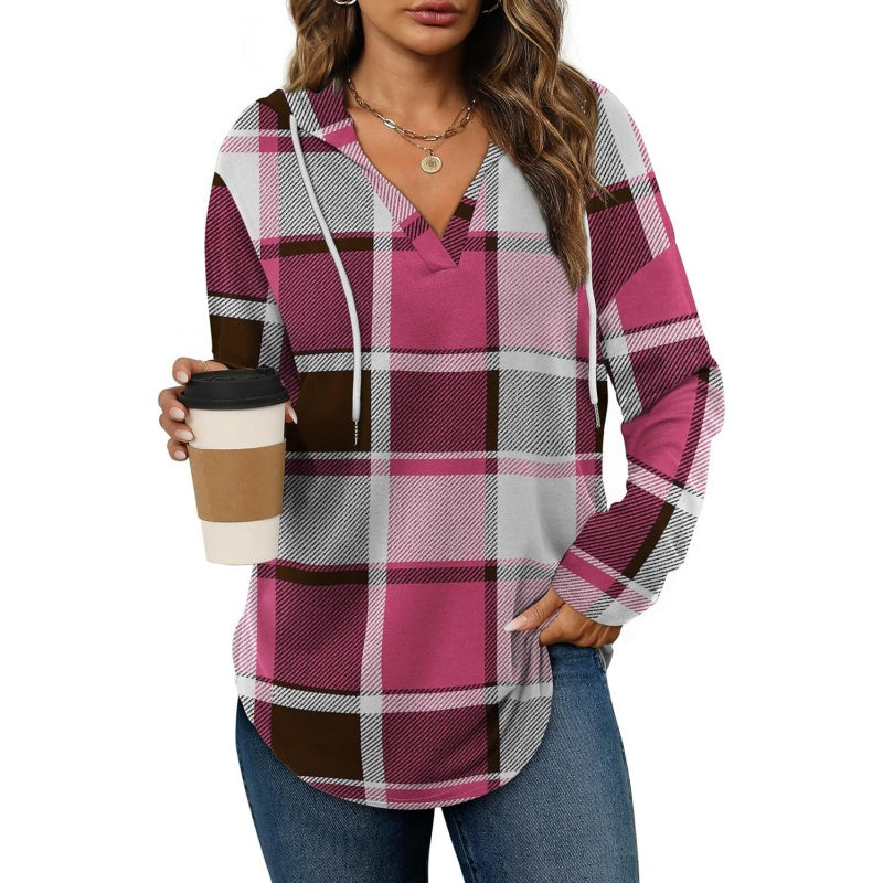 Plaid Oversized Hoodie Shirt
