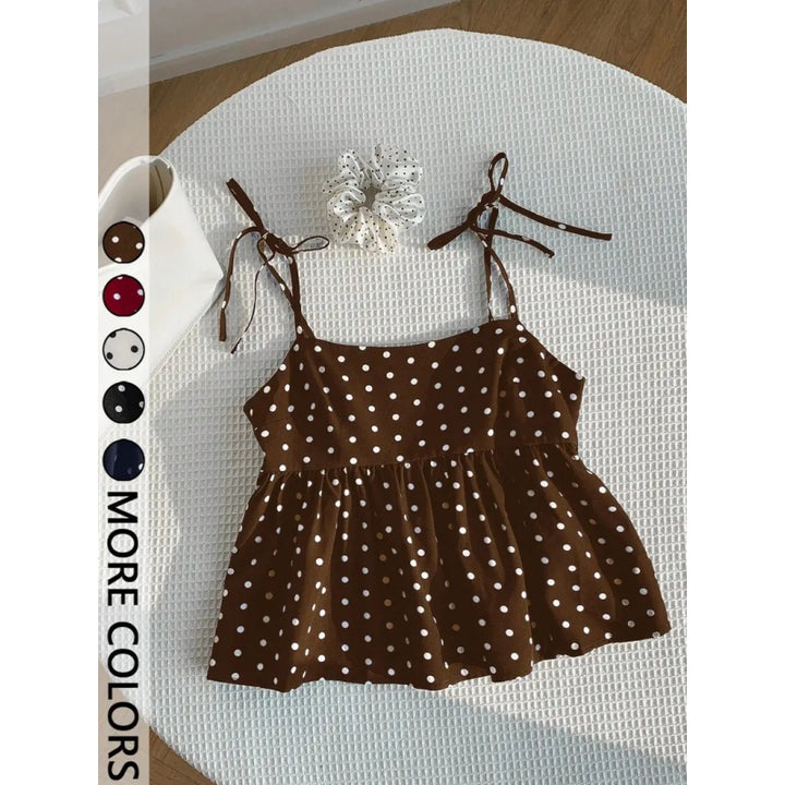 Polka Dot Bow Tie Cami Top