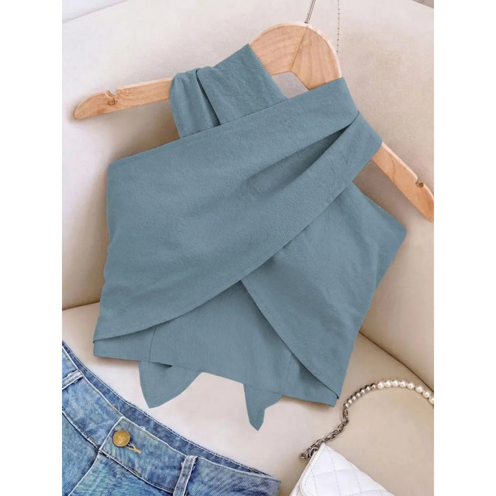 Cross Halter Backless Crop Top