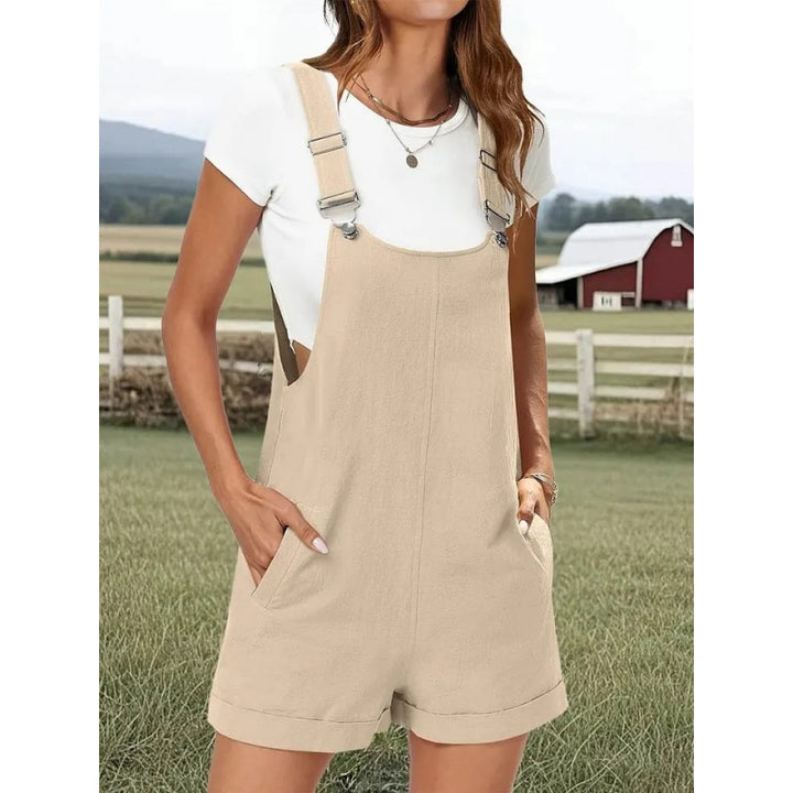 Linen Romper Shorts Women