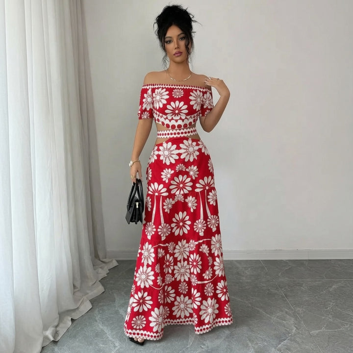 Daisy Off Shoulder Cutout Maxi Dress