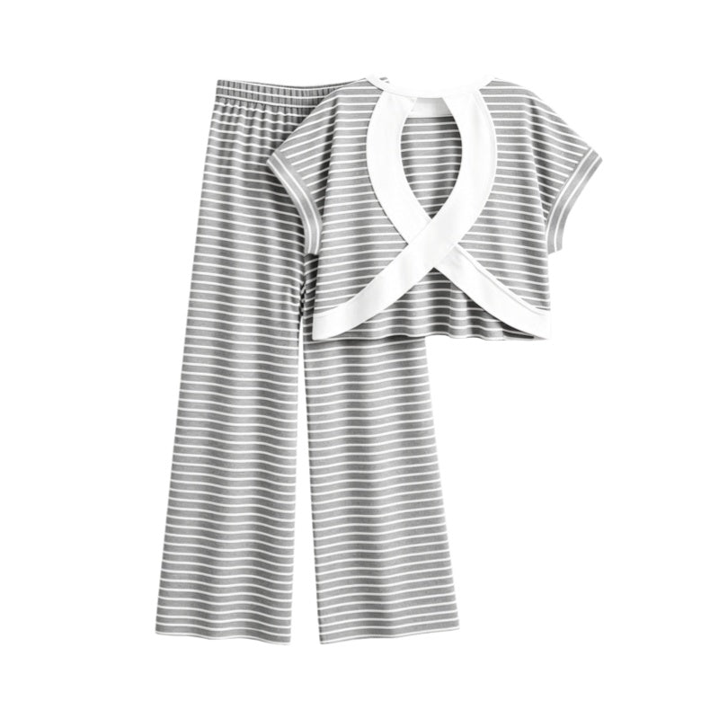 Striped Cross Back Lounge Set