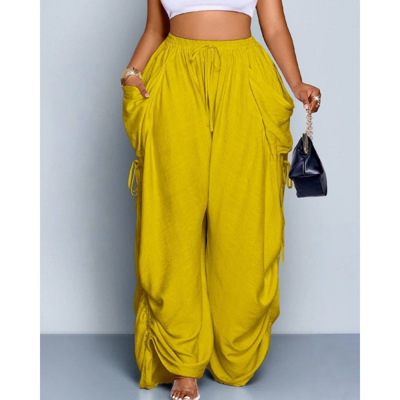 High Waist Drawstring Harem Pants