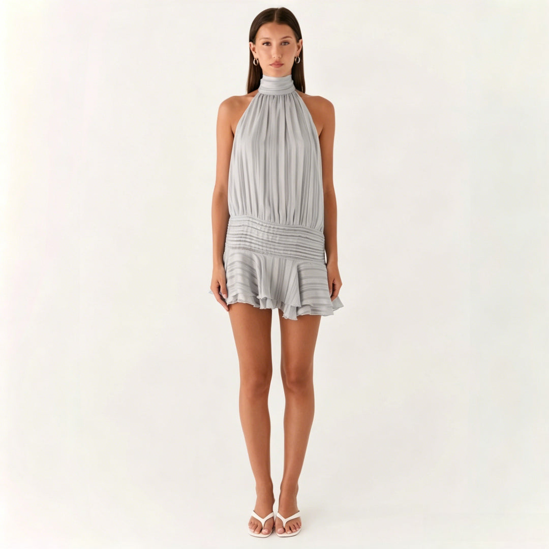 Sexy Halter Backless Tie Dress