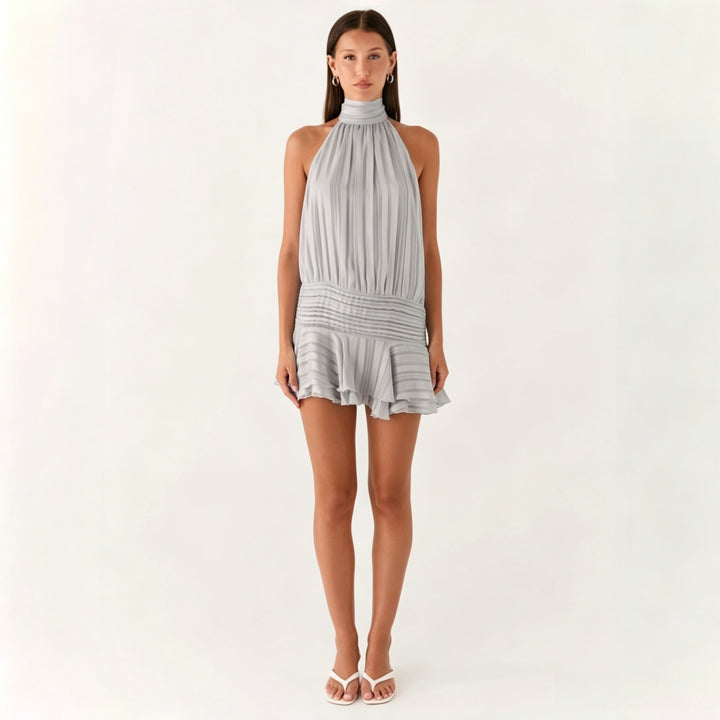 Sexy Halter Backless Tie Dress