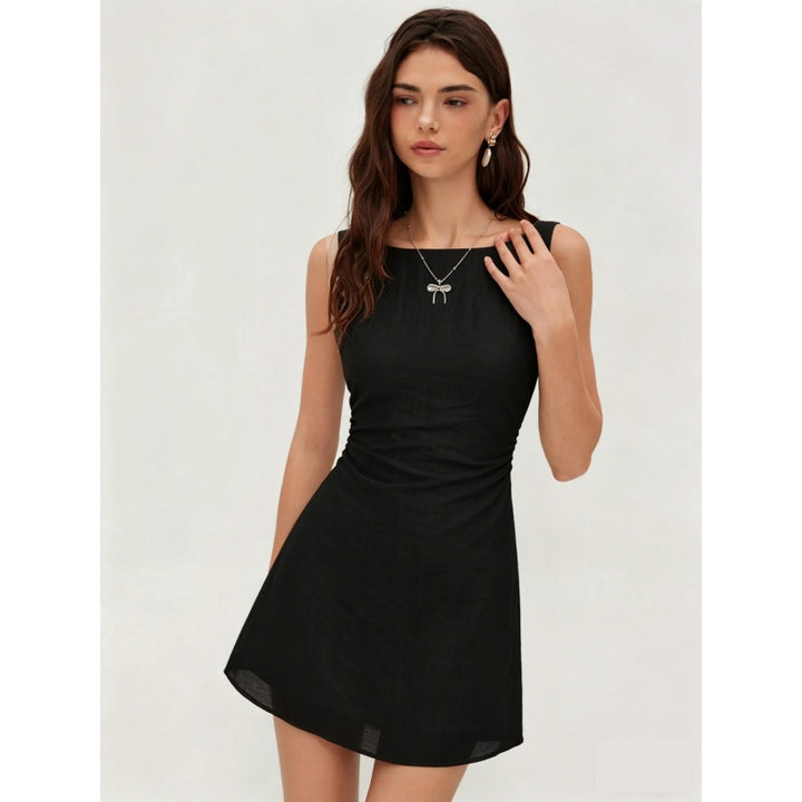 Backless Bow A Line Mini Dress