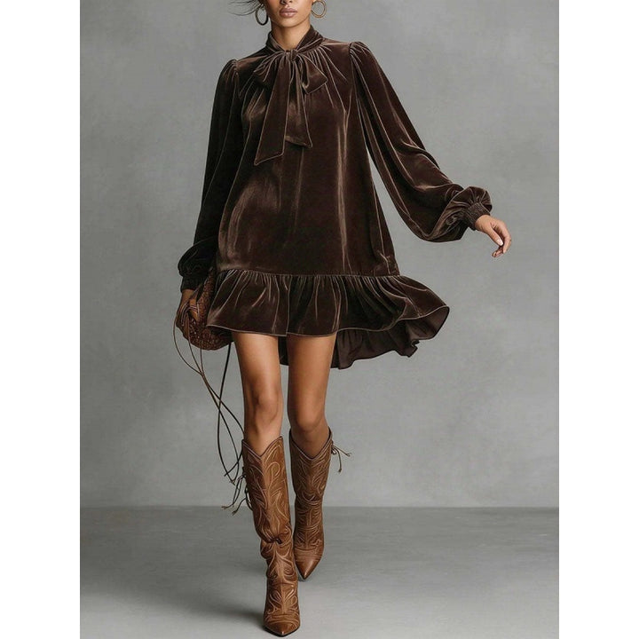 Velvet Bow Mini Dress
