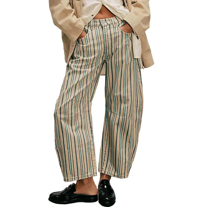 Vintage Print Wide Leg Pants