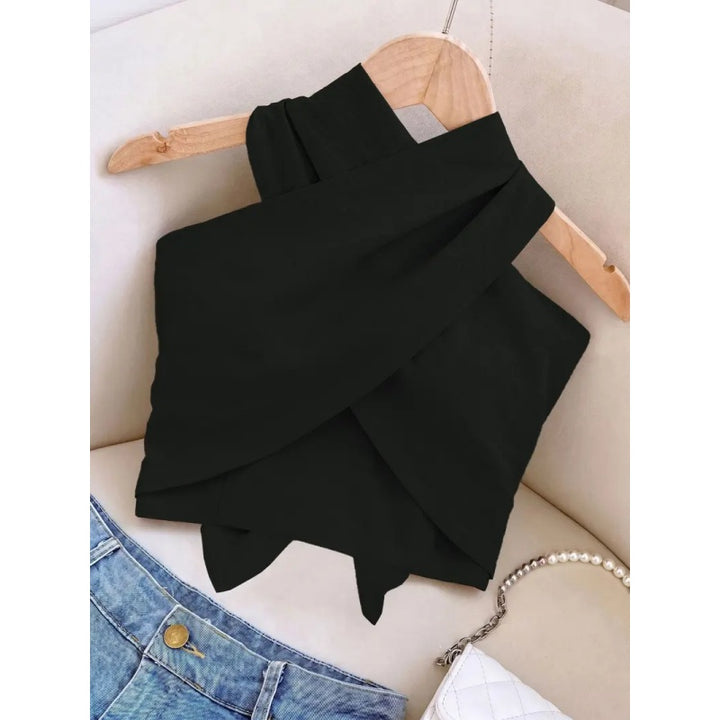 Cross Halter Backless Crop Top
