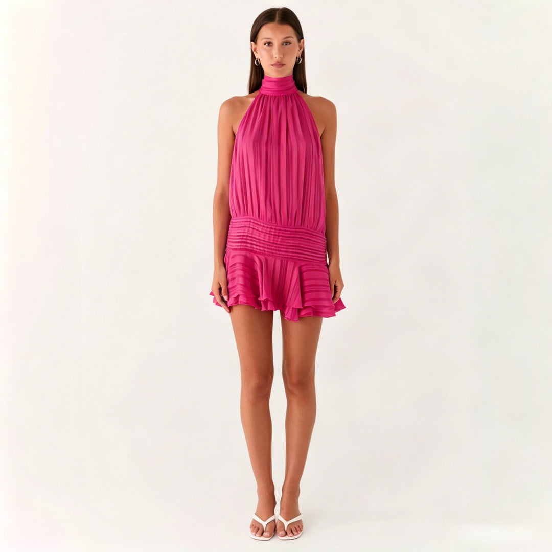 Sexy Halter Backless Tie Dress