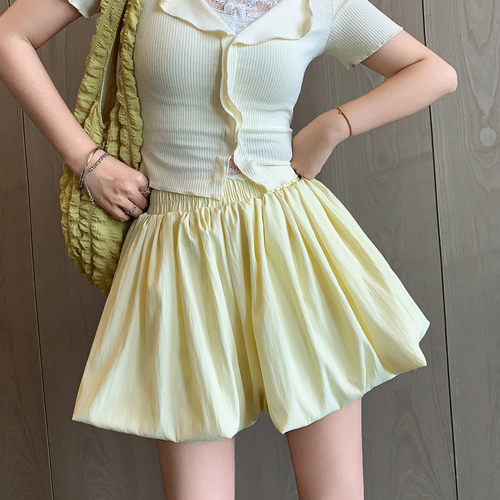 Bubble Mini Skirt with Shorts
