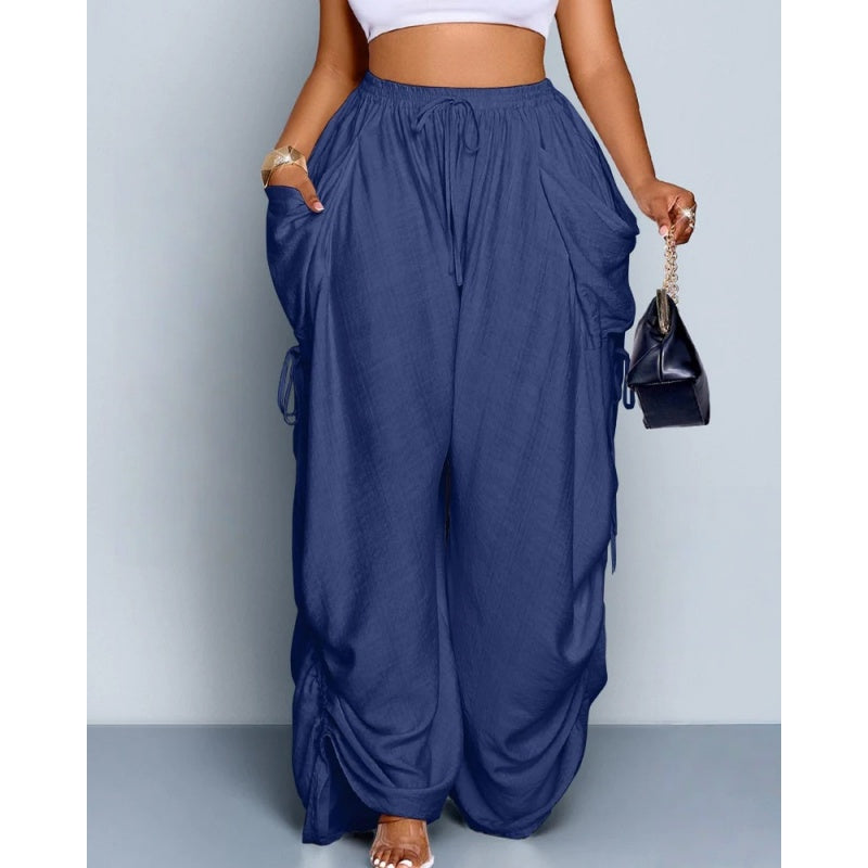 High Waist Drawstring Harem Pants