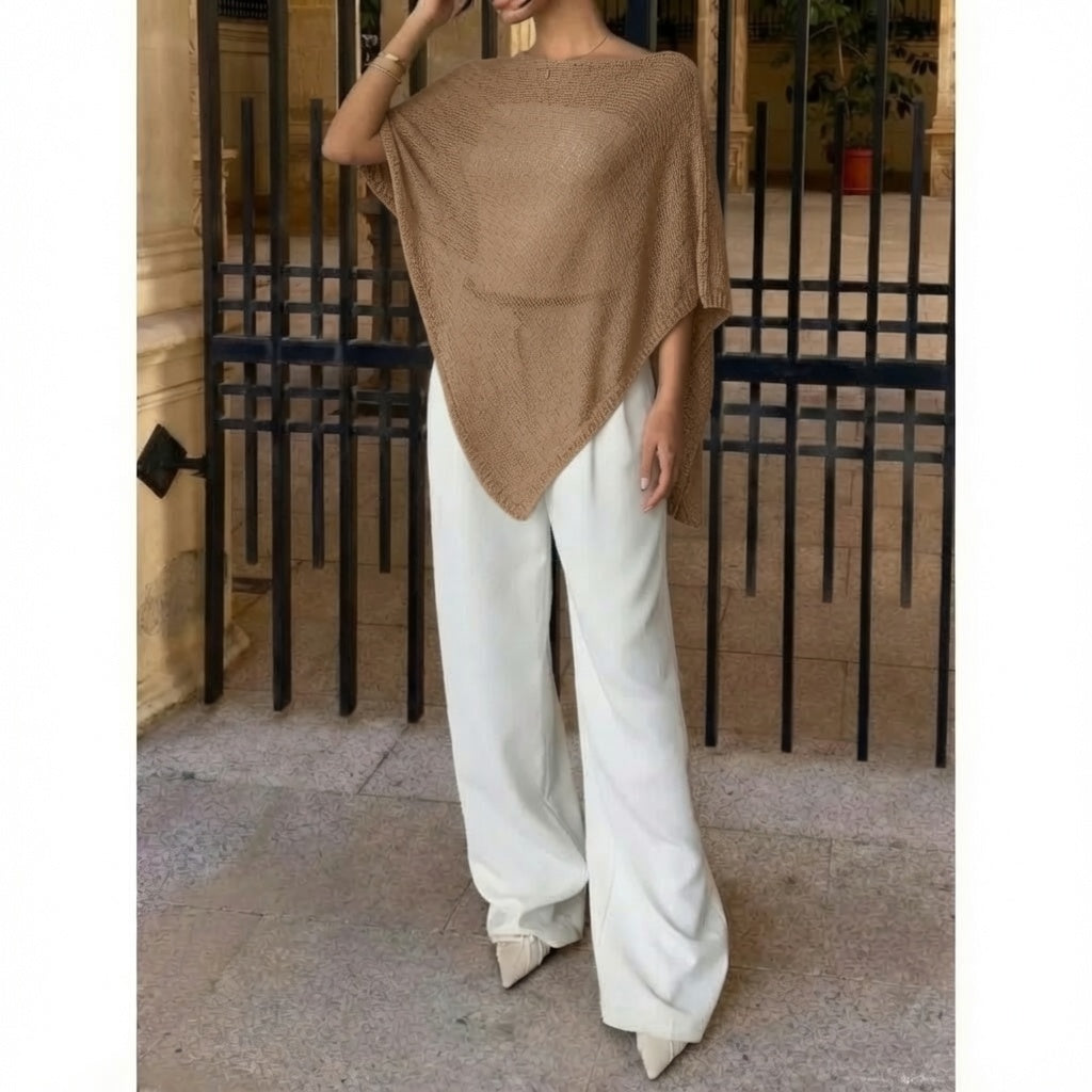 Open Knit Shawl Cover Up Top