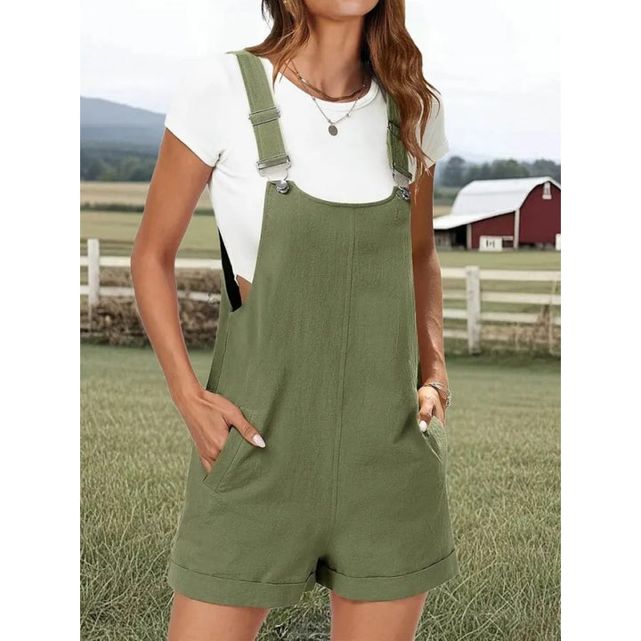 Linen Romper Shorts Women