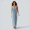 Backless Halter Tie Pocket Maxi Dress