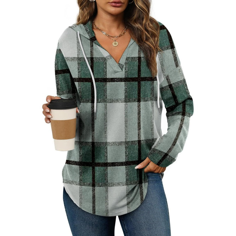 Plaid Oversized Hoodie Shirt