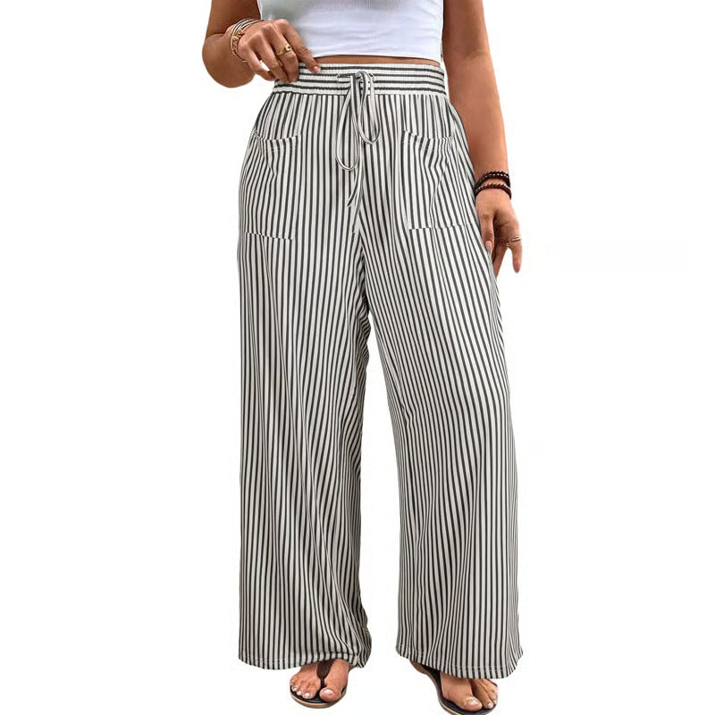 Striped Wide Leg Palazzo Pants