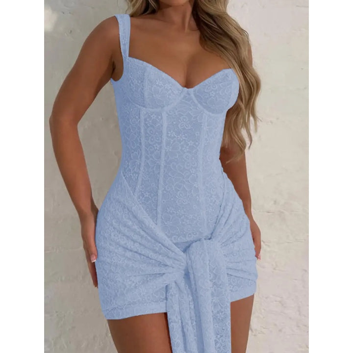 Lace V Neck Corset Bodycon Dress