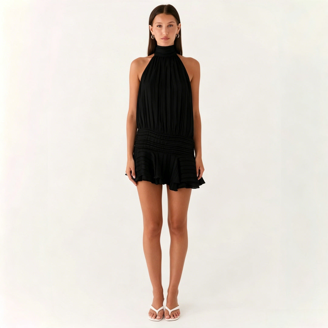 Sexy Halter Backless Tie Dress