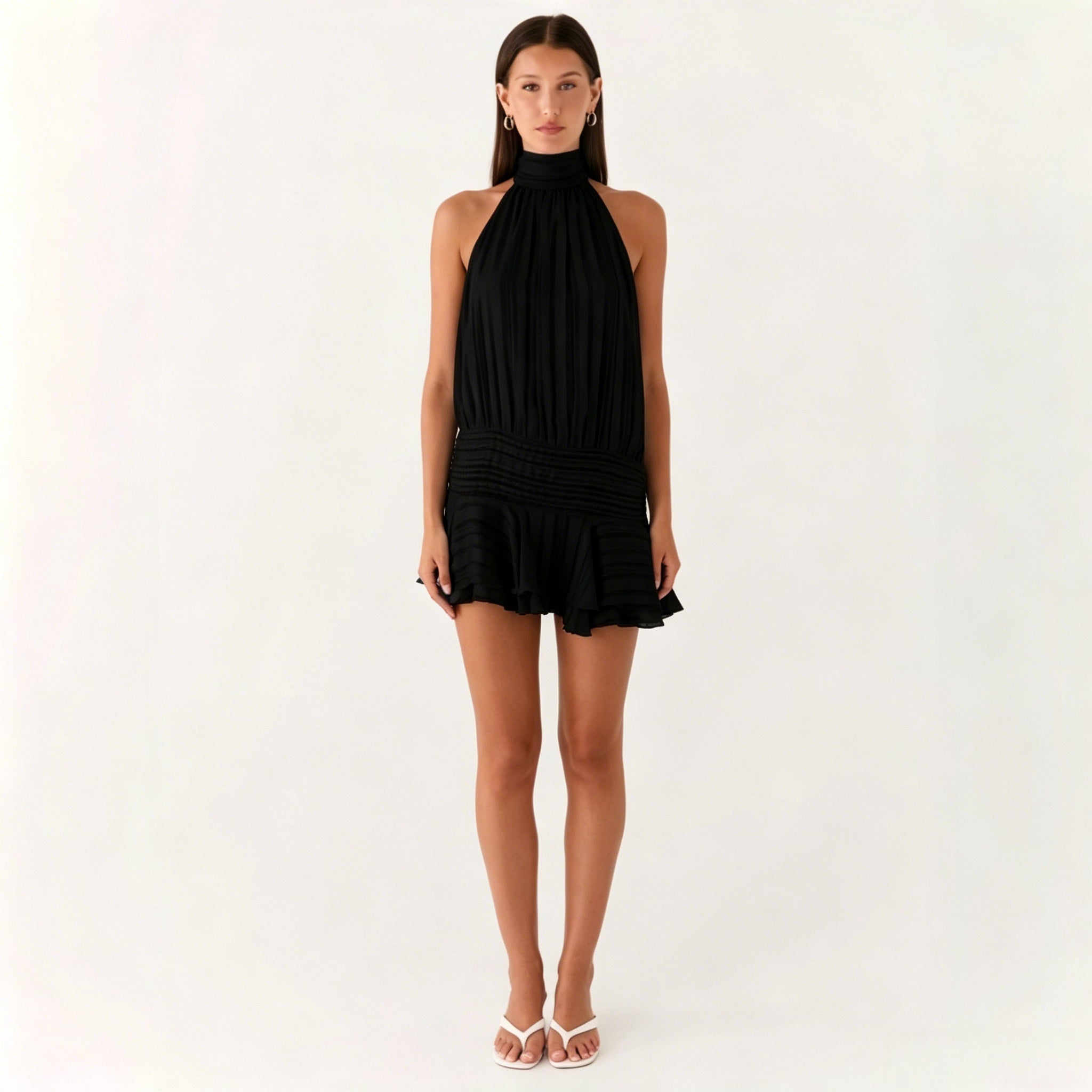 Sexy Halter Backless Tie Dress