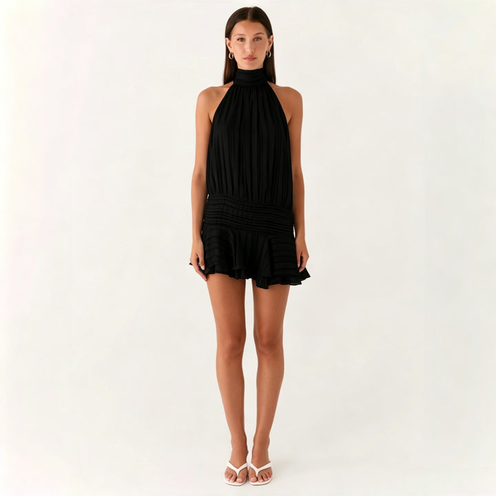 Sexy Halter Backless Tie Dress
