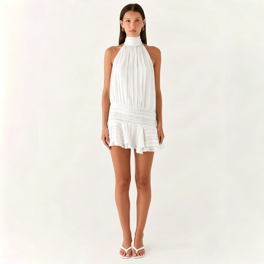 Sexy Halter Backless Tie Dress