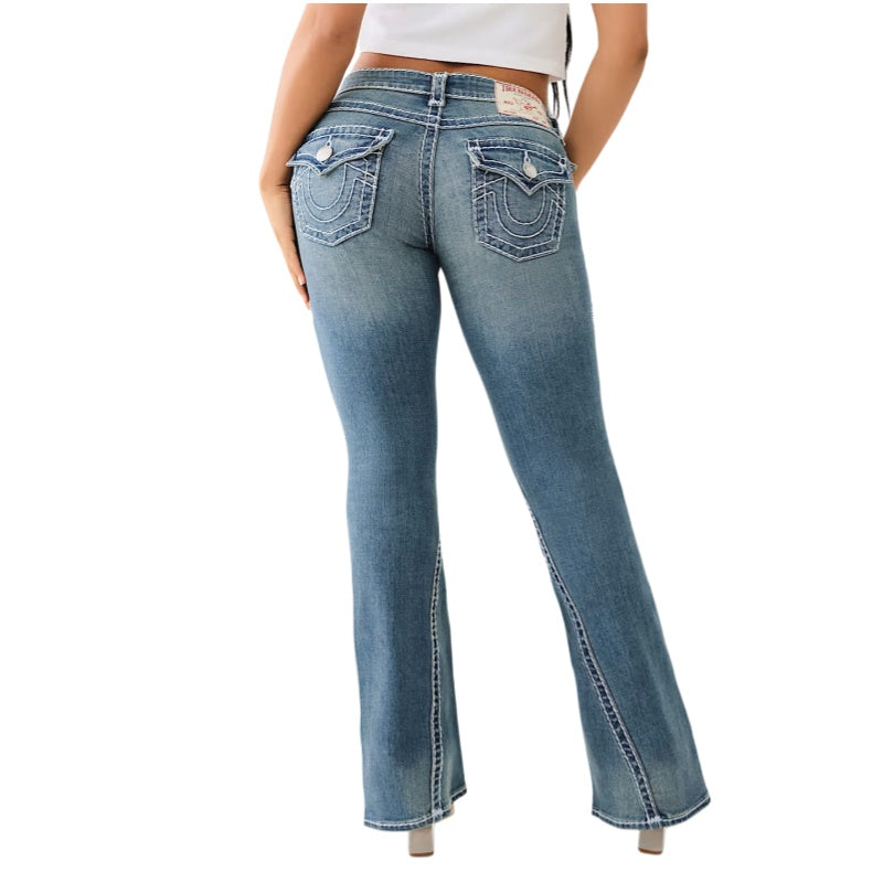 Vintage Washed Embroidered Skinny Jeans
