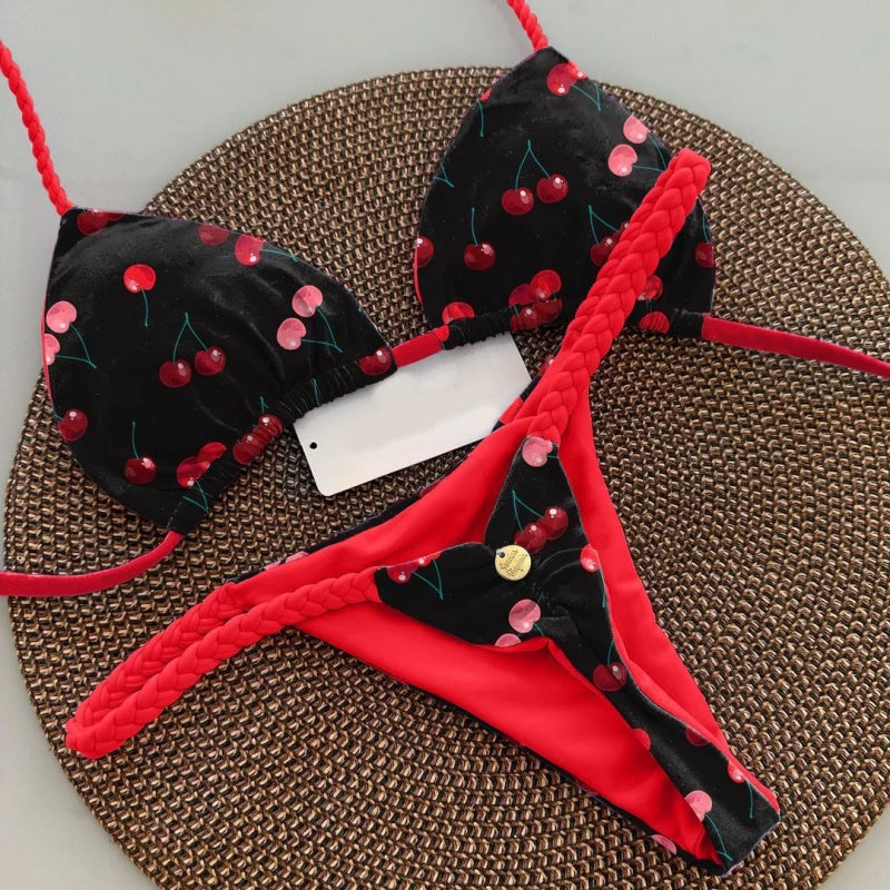 Braided Push Up Brazilian Bikini Set